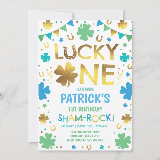 Invitation d'anniversaire Lucky One St. Patrick's (Devant)