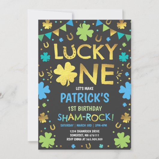 Invitation d'anniversaire Lucky One St. Patrick's  (Devant)