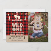 Invitation d'anniversaire Lumberjack Wild One (Devant)