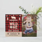 Invitation d'anniversaire Lumberjack Wild One (Debout devant)