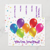 Invitation d'anniversaire lumineuse et joyeuse (Devant / Derrière)