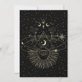 Invitation d'anniversaire lunaire art mystique cél (Dos)