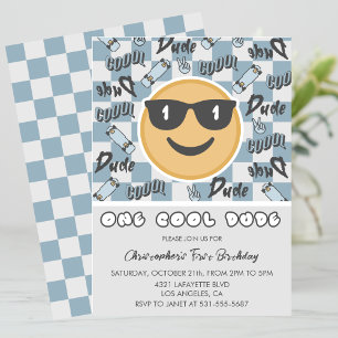 Invitation d'anniversaire Lunettes de soleil Bleu 