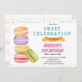 Invitation d'anniversaire Macaron (Devant / Derrière)
