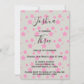 Invitation d'anniversaire Magic Star Grey Pink (Devant)
