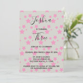 Invitation d'anniversaire Magic Star Grey Pink (Debout devant)