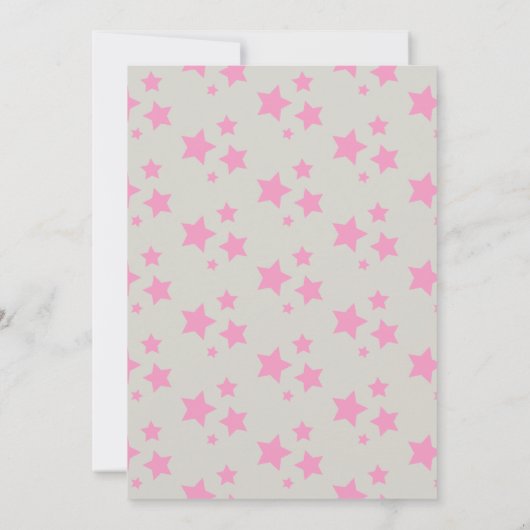 Invitation d'anniversaire Magic Star Grey Pink (Dos)