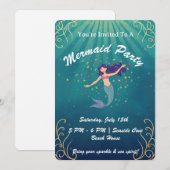 Invitation d'anniversaire Magie de Sirène (Devant / Derrière)