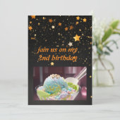 Invitation d'anniversaire magique de glace (Debout devant)