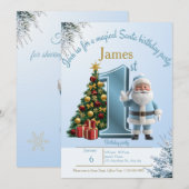 Invitation d'anniversaire Magique de Père Noël – 1 (Devant / Derrière)