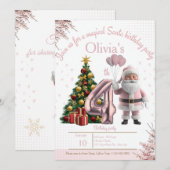 Invitation d'anniversaire Magique de Père Noël – 4 (Devant / Derrière)