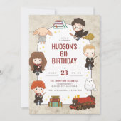 Invitation d'anniversaire magique de personnage Ha (Devant)