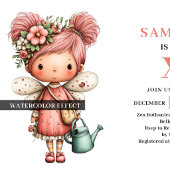 Invitation d'anniversaire Magique Fille Fée Mignon