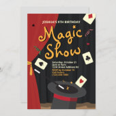 Invitation d'anniversaire magique - Magicien Chape (Devant / Derrière)