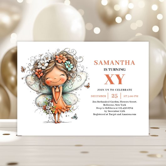 Invitation d'anniversaire Magique Pastel de Petite