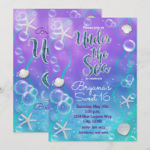 Invitation d'anniversaire Magique Sous La Mer