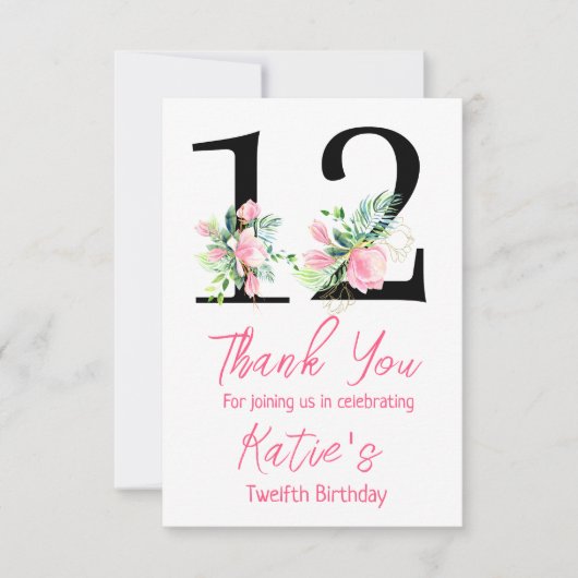 Invitation d'anniversaire Magnolia, 12e anniversai (Devant)