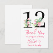 Invitation d'anniversaire Magnolia, 12e anniversai (Devant / Derrière)