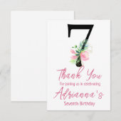 Invitation d'anniversaire Magnolia, 7e anniversair (Devant / Derrière)