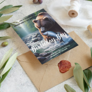 Invitation d'anniversaire Majestueux Ours Prend