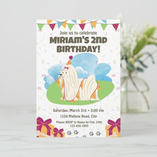 Invitation d'anniversaire maltaise (Debout devant)