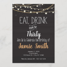 Invitation d'anniversaire - mangez, boisson et