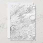 Invitation d'anniversaire Marbré Argent et Blanc (Dos)