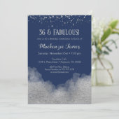 Invitation d'anniversaire Marine Blue Silver Confe (Debout devant)
