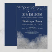Invitation d'anniversaire Marine Blue Silver Confe (Devant / Derrière)