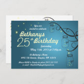 Invitation d'anniversaire Mason Jar en Turquoise / (Devant / Derrière)