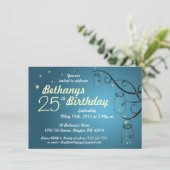 Invitation d'anniversaire Mason Jar en Turquoise / (Debout devant)