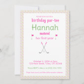 Invitation d'anniversaire Masters Party Green Pink (Devant)