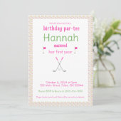 Invitation d'anniversaire Masters Party Green Pink (Debout devant)