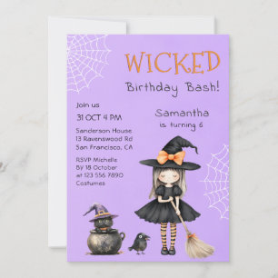 Invitation d'anniversaire méchant et mignon Hallow