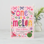 Invitation d'anniversaire Melon Unique (Debout devant)