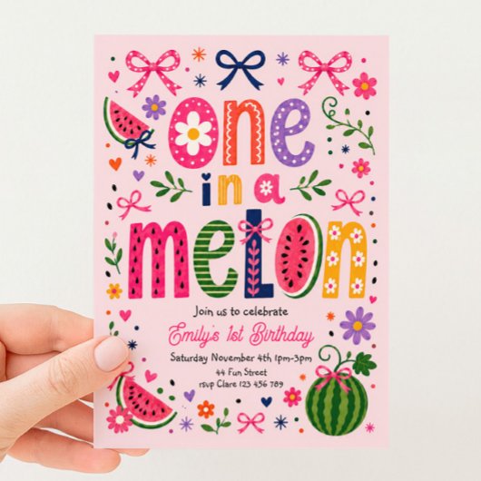 Invitation d'anniversaire Melon Unique
