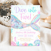 Invitation d'anniversaire Mermaid Dive Into Five 5