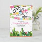 Invitation d'anniversaire mexicaine Cactus Fiesta (Debout devant)