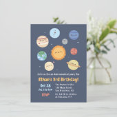 Invitation d'anniversaire mignonne avec le soleil (Debout devant)