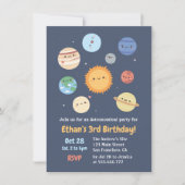 Invitation d'anniversaire mignonne avec le soleil (Devant)