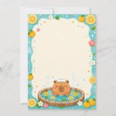 Invitation d'anniversaire mignonne capybara yuzu o (Dos)