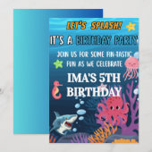 Invitation d'anniversaire mignonne de dessin animé (Devant / Derrière)