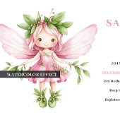 Invitation d'anniversaire mignonne de Fée Rose Mag