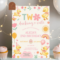 Invitation d'anniversaire mignonne de fille rose T