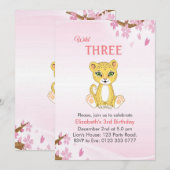 Invitation d'anniversaire mignonne et sauvage troi (Devant / Derrière)