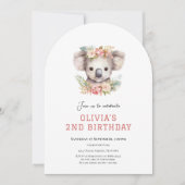 Invitation d'anniversaire mignonne pour les 2 ans (Devant)