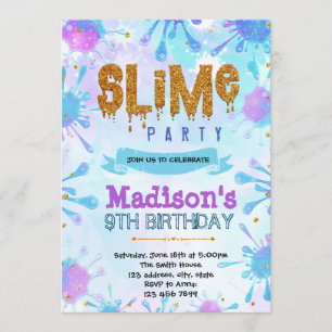 Invitation d'anniversaire mignonne slime
