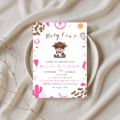 Invitation d'anniversaire mignonne vache highland