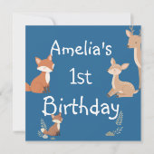Invitation d'anniversaire Mignons amis de la forêt (Devant)