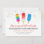 Invitation d'anniversaire Mignons Popsicles Sauten (Devant)